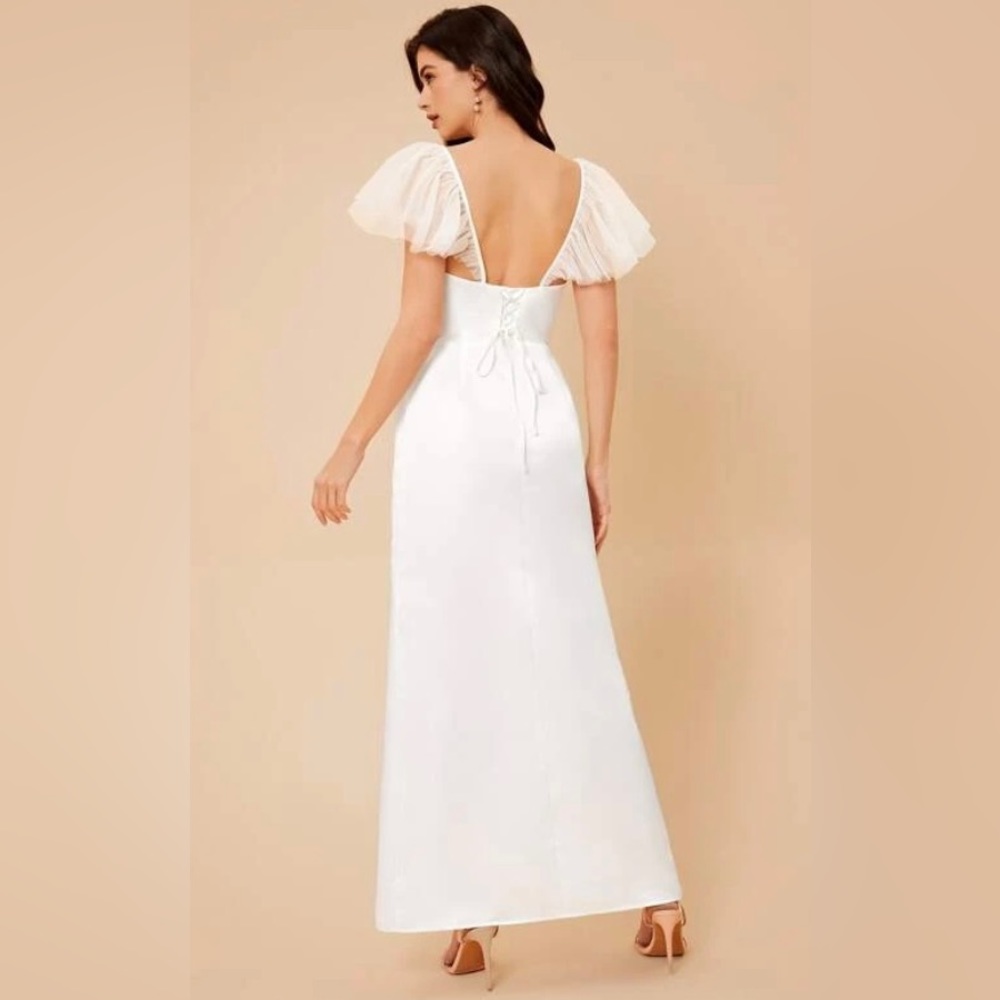 Mesh Ruffle Wedding Dress $26 XL - Picture 5 of 7